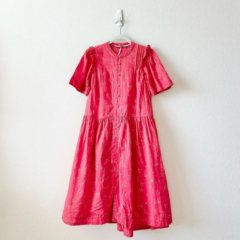 NWOT Free People Bella Mae Midi Dress in Red Size XS
